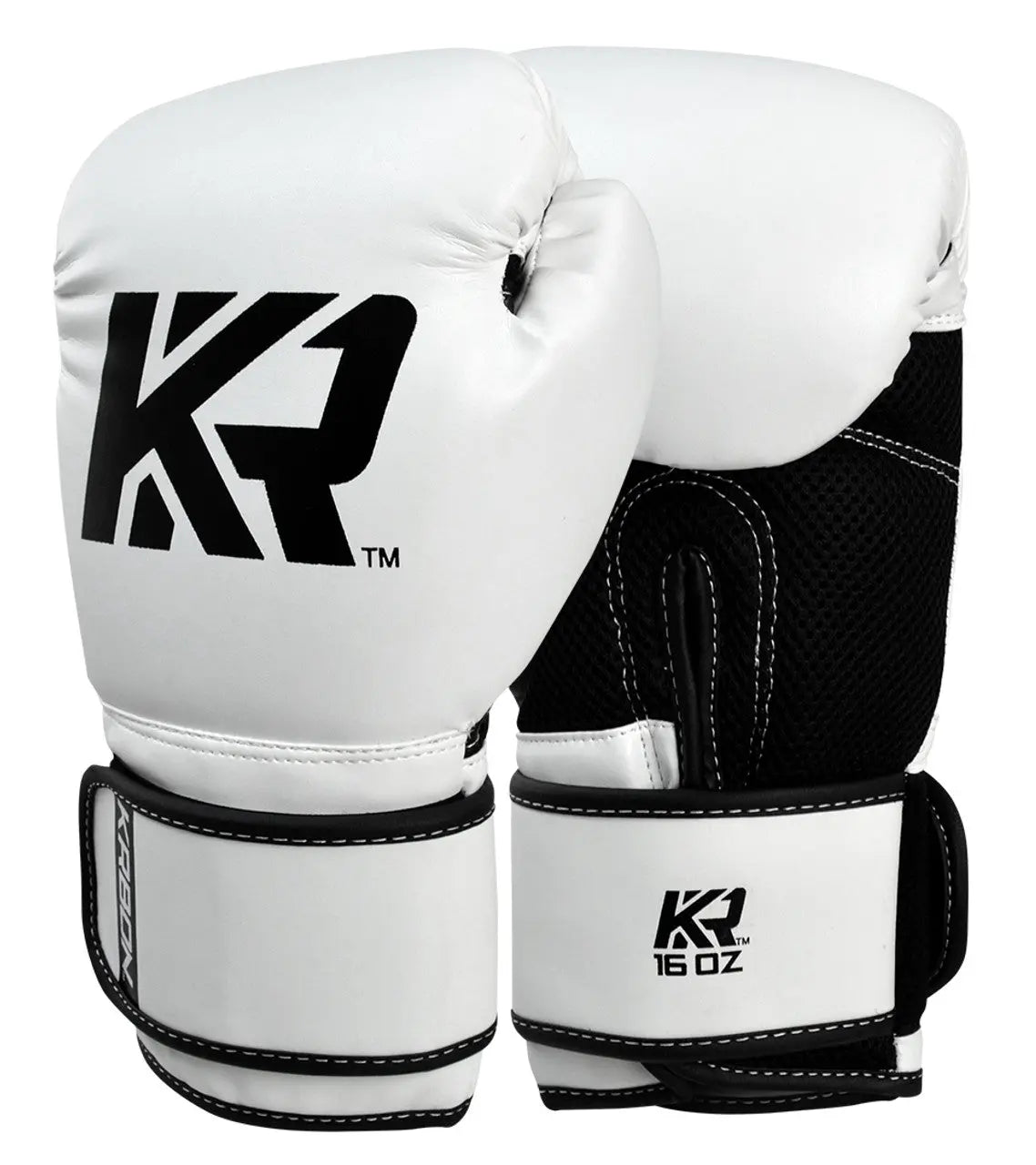 KRBON Boxing Gloves White|Black - Prime combats KRBON  Training Gloves