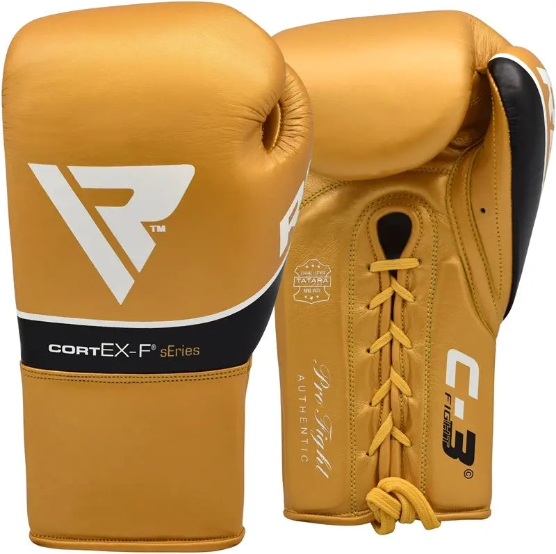 RDX C3 Fight Lace Up Leather Boxing Gloves BBBOFC/BIBA/WBF/NYAC /NEVADA APPROVED - Prime combats RDX Sports  