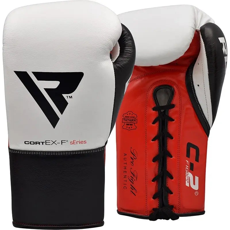 RDX C2 Fight Lace Up Leather Boxing Gloves BBBOFC/BIBA/WBF/NYAC /NEVADA APPROVED - Prime combats RDX Sports  