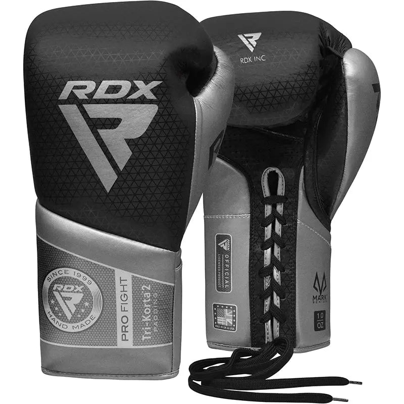 RDX K2 Mark Pro Fight Boxing Gloves - Prime combats RDX Sports Silver-10oz 